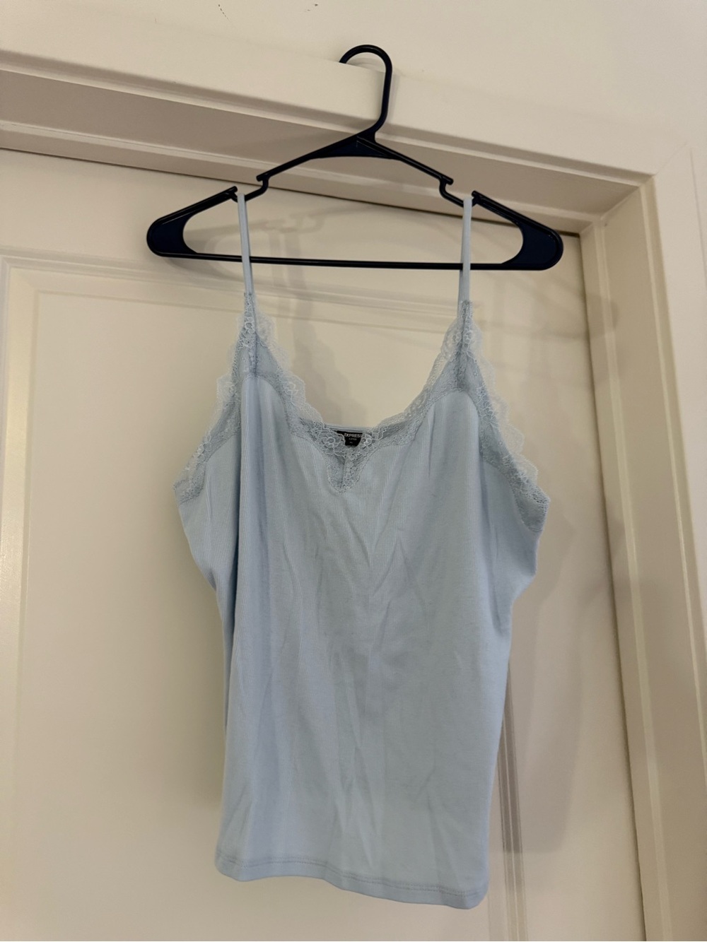 Express Light Blue Lace-Trim Camisole